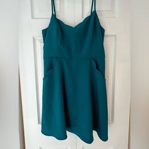 Market & Spruce Crissie Scallop Detail Dress, Teal, size L